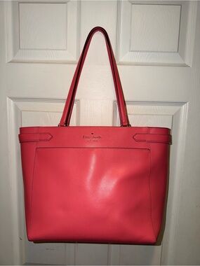 kate spade Coral Pink Structured Leather Tote
